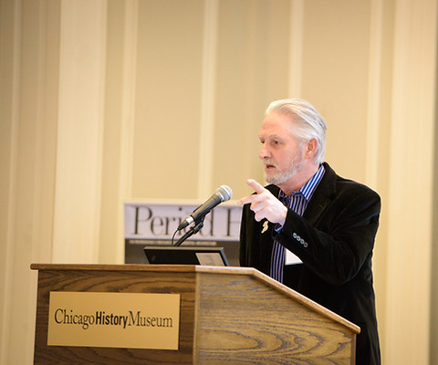 Duffy Hoffman speaking at a podium